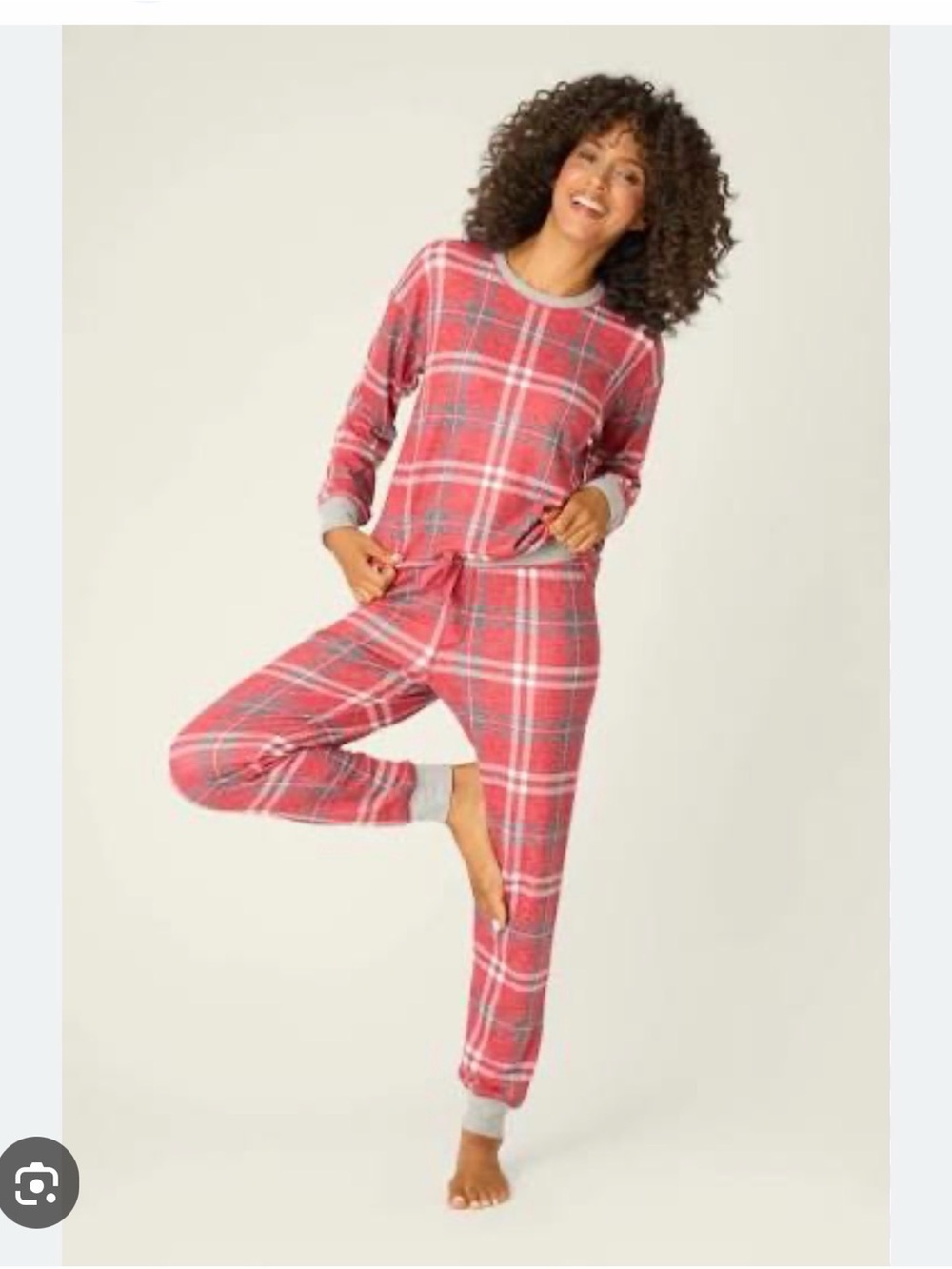 PJ Salvage Lets Get Toasty Samba Red Plaid Pajama Set NWT